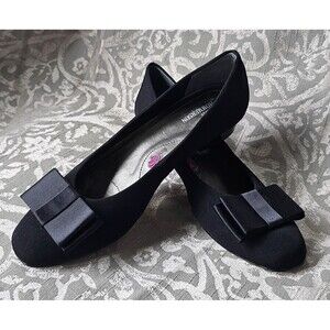 Ros Hommerson Teddi Black Block Heels Shoes 6.5 Super Slim (SS)